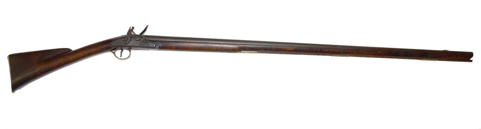 ATTRACTIVE NEW ENGLAND FLINTLOCK FOWLER ATTRIBUTED TO WELCOME MATHEWSON OF RHODE ISLAND