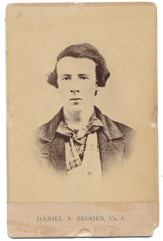 CABINET CARD – DANIEL S. BROOKS, 2ND NEW HAMPSHIRE INFANTRY; DIED AFTER BEING CAPTURED AT 1ST BULL RUN