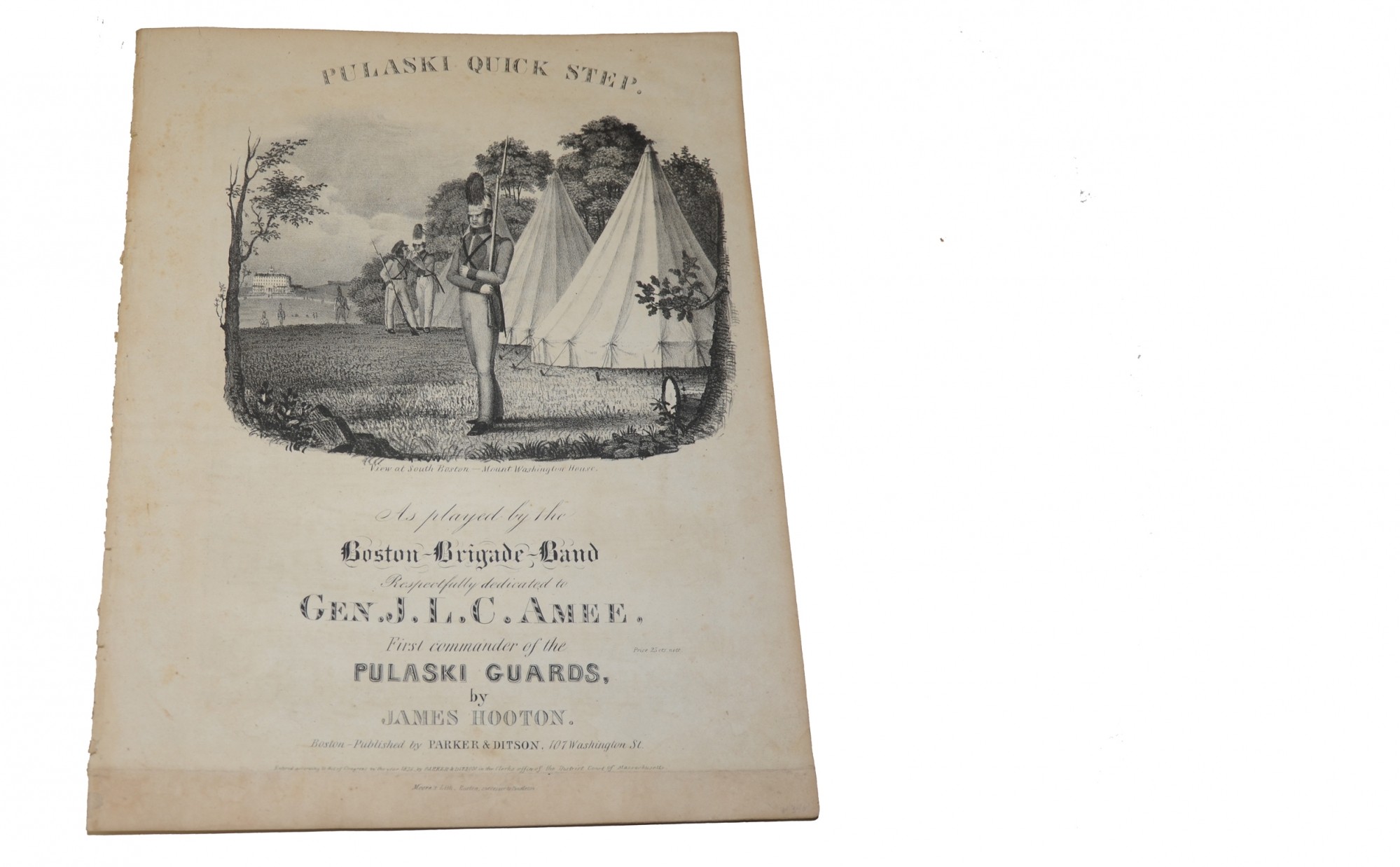 SONG SHEET – PULASKI QUICK STEP, 1826