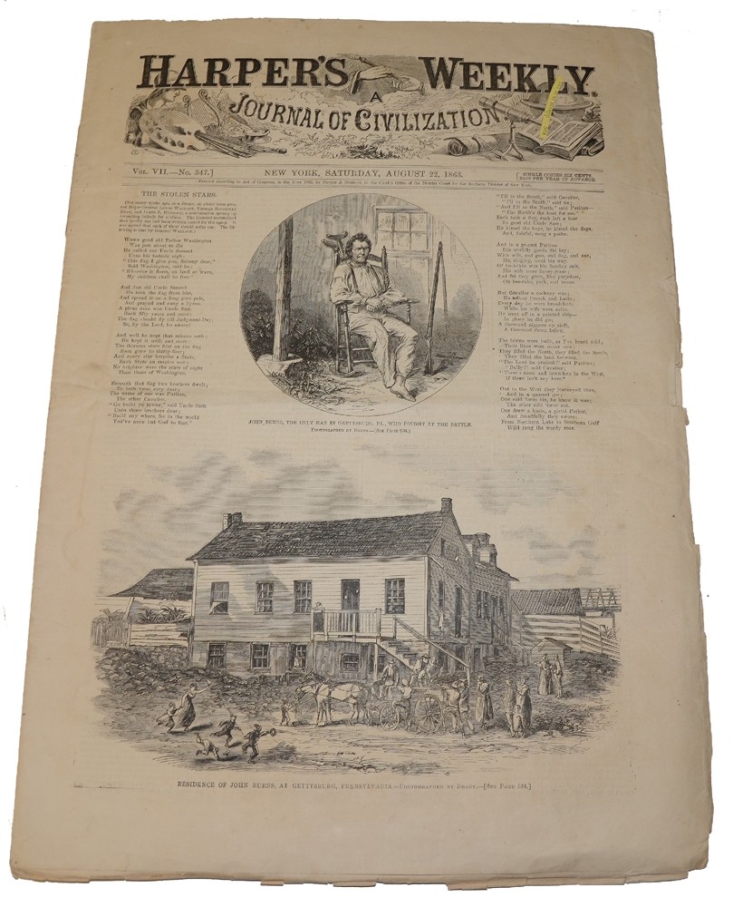 HARPER’S WEEKLY, NEW YORK, AUGUST 22, 1863 [JOHN BURNS, GETTYSBURG]