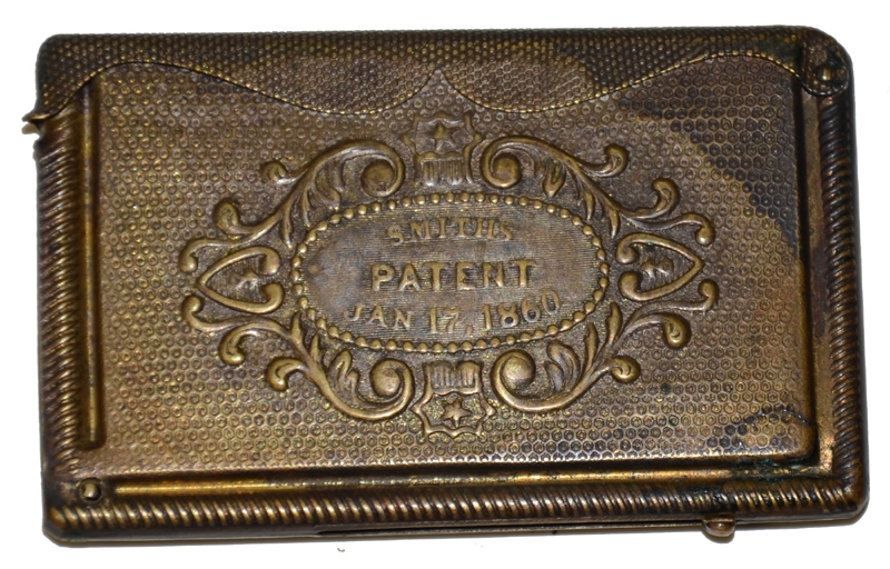 CIVIL WAR ERA SMITHS PATENT BRASS MATCH SAFE — Horse Soldier