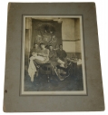 WORLD WAR ONE ERA CABINET CARD OF SOLDIER GETTING A SHAVE