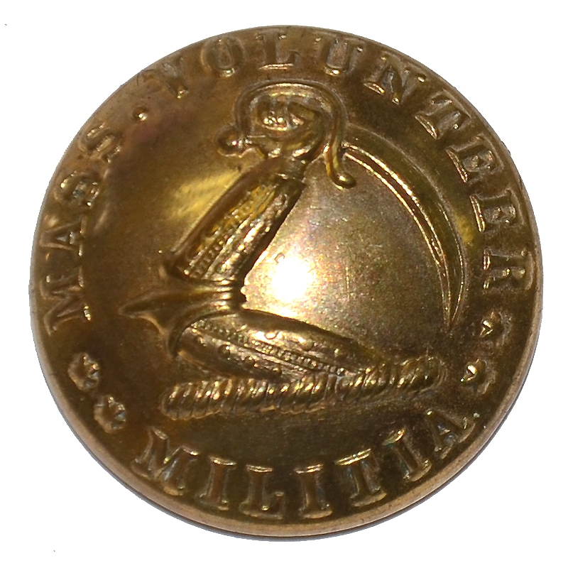 MASSACHUSETTS VOLUNTEER MILITIA COAT SIZE BUTTON, MS37C