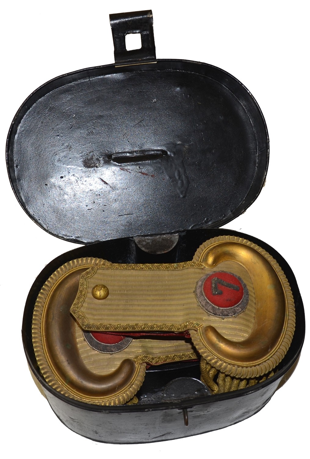 MARRIED SET OF CASED EPAULETTES ID’D TO 7TH NEW YORK HEAVY ARTILLERY OFFICER