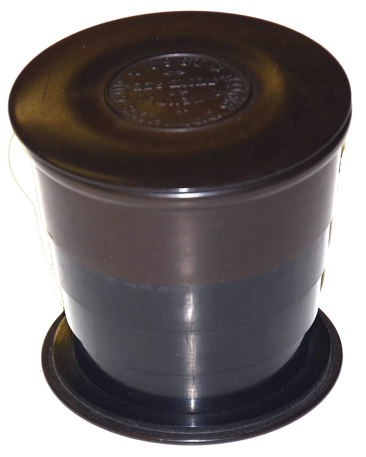 CIVIL WAR HARD RUBBER COLLAPSIBLE CUP WITH LID