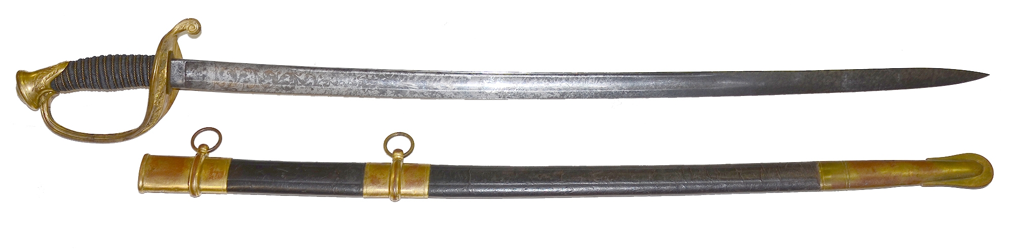 RARE 1861 DATED AND INSPECTED MODEL 1850 FOOT OFFICER’S SWORD!