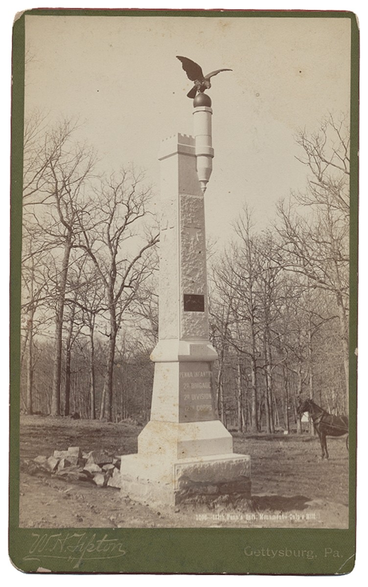 TIPTON CABINET CARD OF 111TH PENNSYLVANIA INFANTRY MONUMENT AT GETTYSBURG