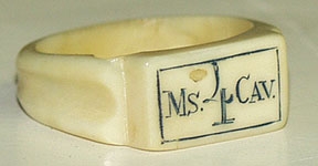 CARVED BONE RING - 4TH MS CAV