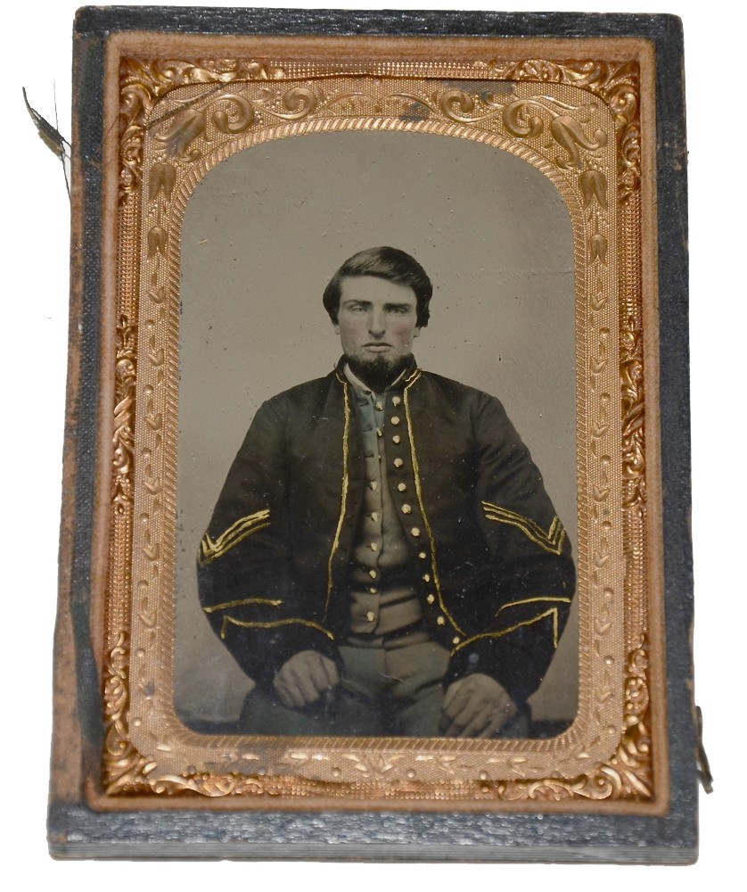 EIGHTH PLATE TINTYPE OF 15TH PENNSYLVANIA CAVALRY CORPORAL