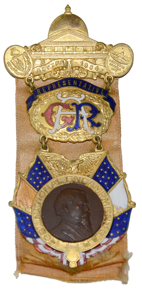 1904 BADGE FOR THE 38TH NATIONAL ENCAMPMENT OF THE GAR