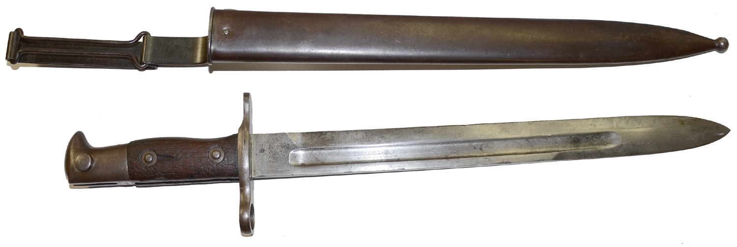 U.S. KRAG RIFLE BAYONET AND SCABBARD DATED 1899