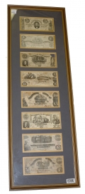 ARCHIVALLY FRAMED DISPLAY OF SECOND AND THIRD SERIES CONFEDERATE CURRENCY