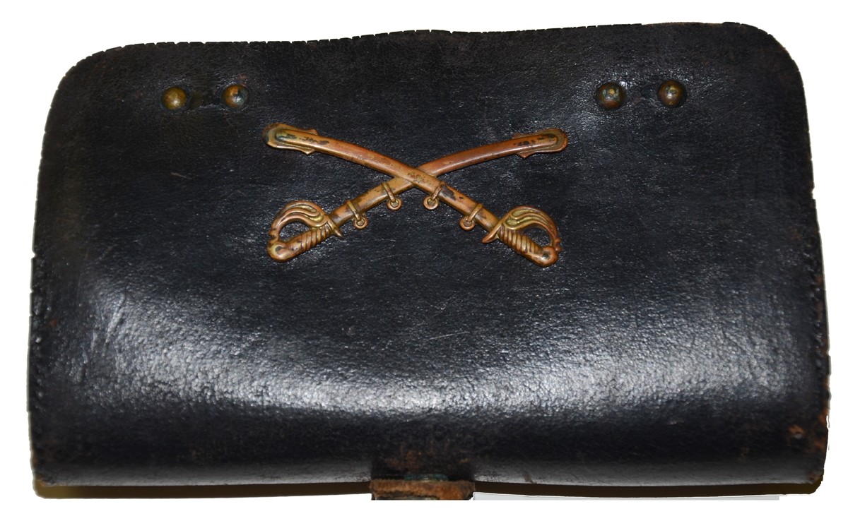 INDIAN WAR FRAZIER CARTRIDGE BOX WITH CAVALRY INSIGNIA
