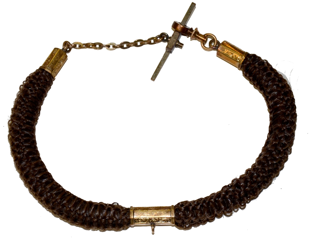 VICTORIAN WOVEN HAIR POCKET WATCH CHAIN