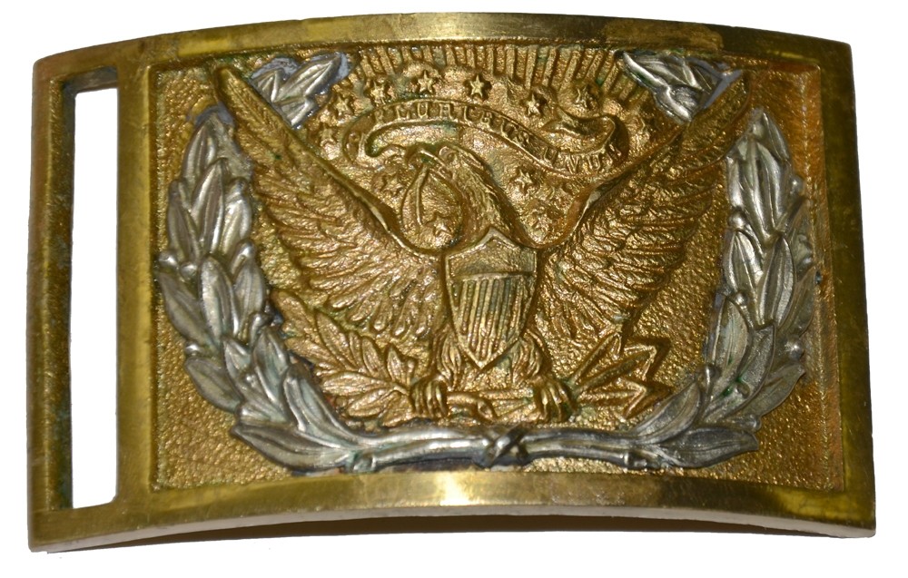 SALE Eagle Belt plate 1 piece Brass 3 prong and Belt Ca. 1851-1874 BKL085