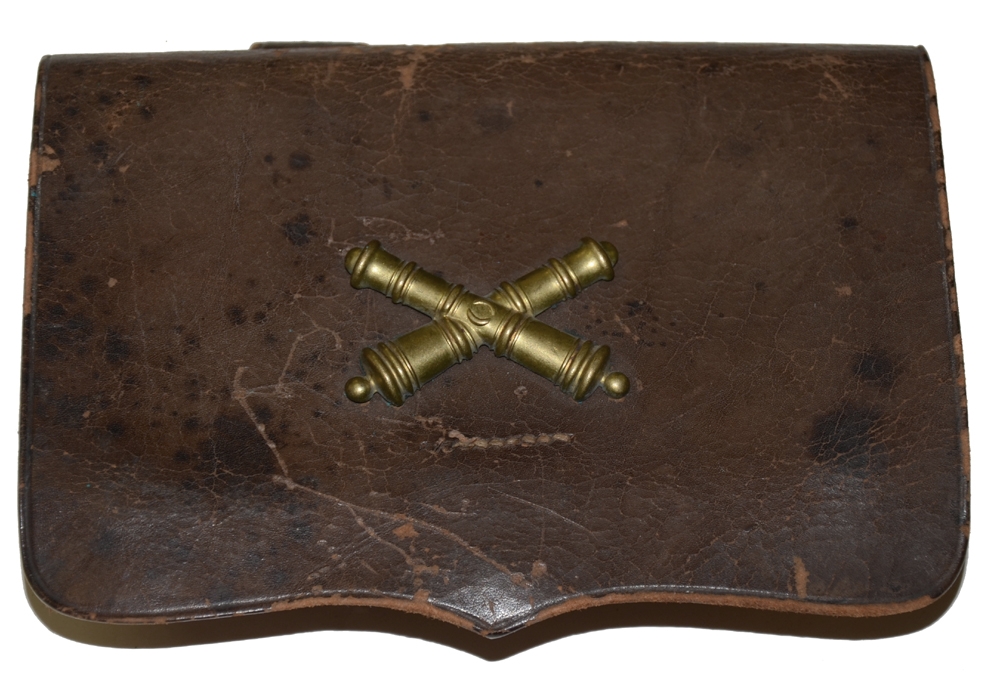 CIVIL WAR PISTOL CARTRIDGE BOX WITH ARTILLERY INSIGNIA — Horse Soldier
