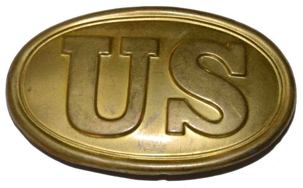 MINTY US PATTERN 1839 OVAL BELT PLATE WITH LOTS OF ORIGINAL GILT