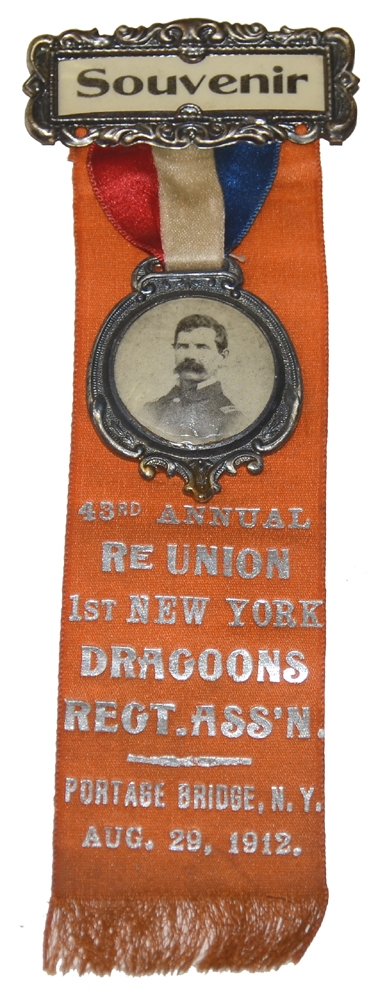 FIRST NEW YORK DRAGOONS REUNION RIBBON WITH AND OFFICER’S PORTRAIT