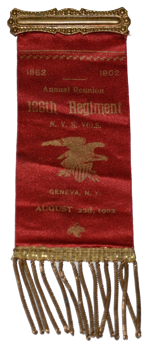 126th NEW YORK VOLUNTEERS REUNION RIBBON 1902