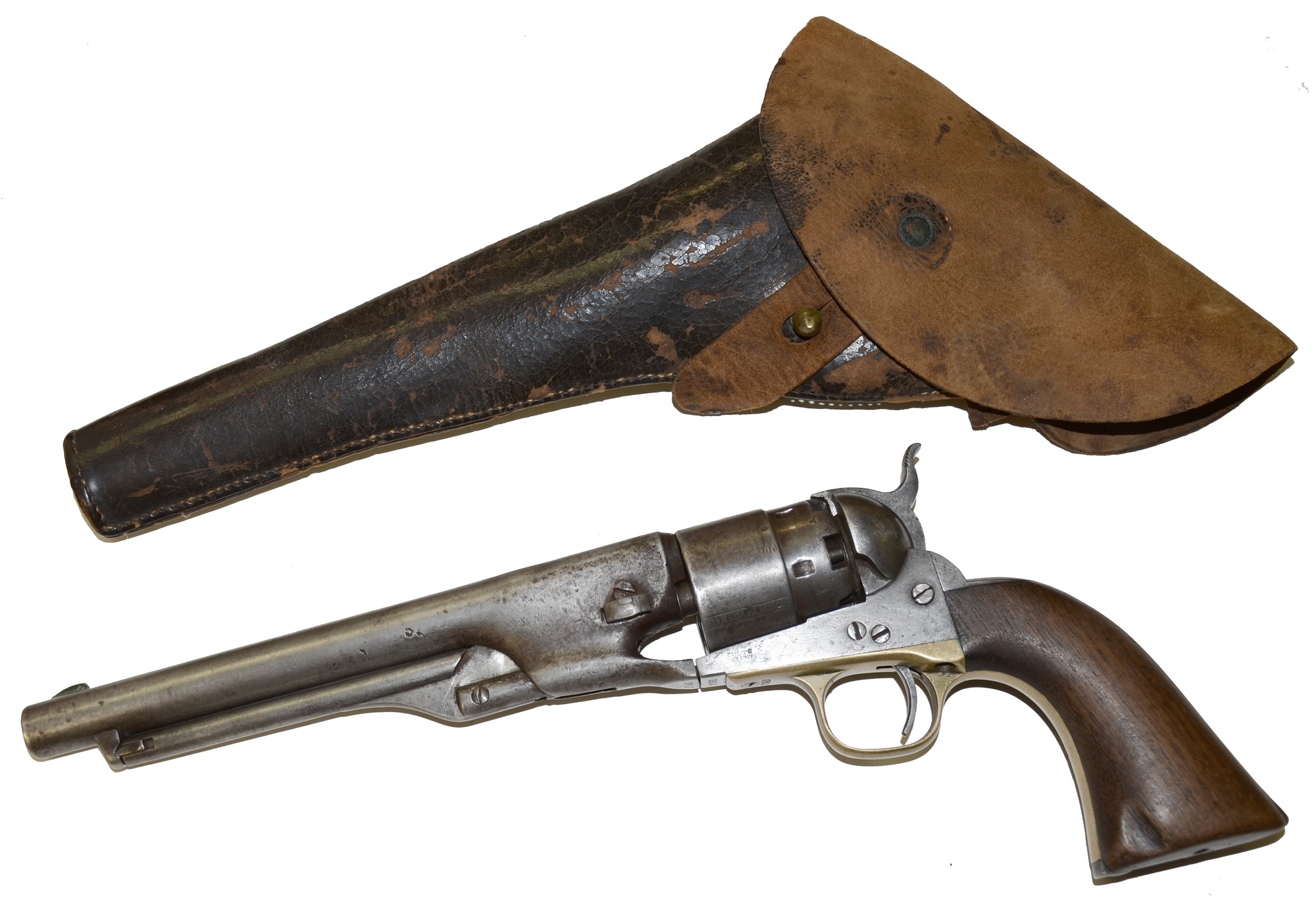 MODEL 1860 COLT ARMY WITH HOLSTER IDENTIFIED TO MEMBER OF THE 16TH PENNSYLVANIA CAVALRY