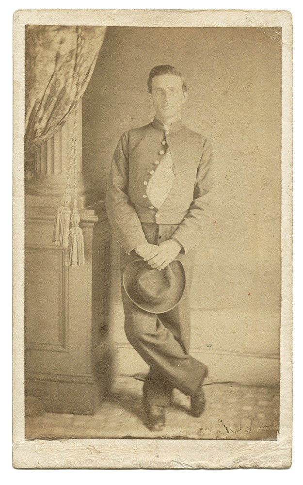 FULL STANDING CDV OF CONFEDERATE SOLDIER