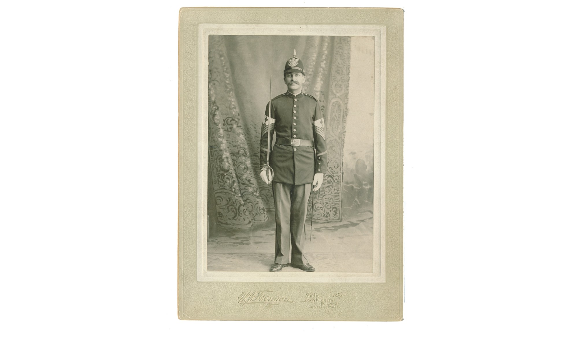 GROUP OF THREE CABINET CARD PHOTOS OF 1880’S MEDICAL 1ST SERGEANT