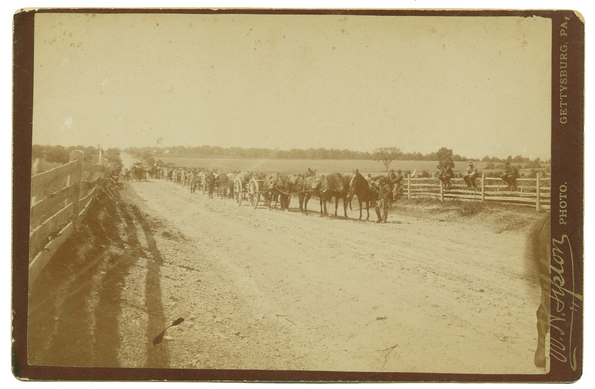 PHOTO OF ARTILLERY TRAIN ON EMMITSBURG ROAD, GETTYSBURG