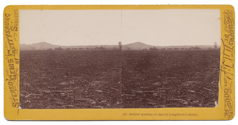 STEREO CARD OF EXCELSIOR FIELD, GETTYSBURG