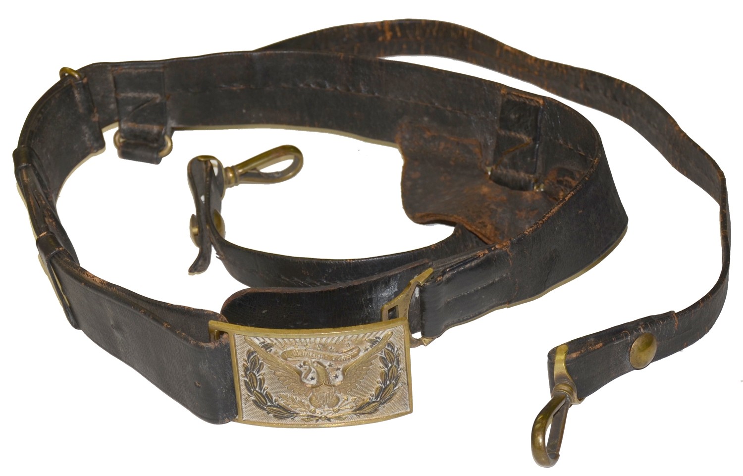 CIVIL WAR OFFICER'S SWORD BELT WITH PATTERN 1851 BUCKLE — Horse