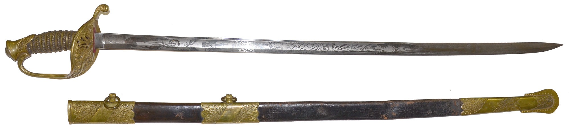 FIFTH NEW HAMPSHIRE PRESENTATION SWORD PRESENTED BY HIS COMPANY TO A TWICE-WOUNDED OFFICER WHO DIED OF WOUNDS RECEIVED AT COLD HARBOR