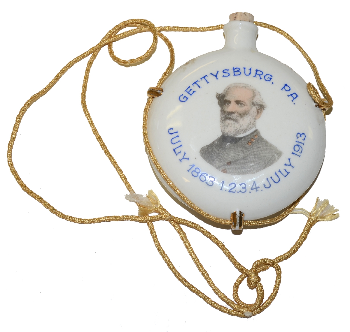 GETTYSBURG 50TH ANNIVERSARY SOUVENIR CANTEEN W/ LEE & GRANT
