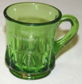 VINTAGE GETTYSBURG SOUVENIR GREEN GLASS MUG