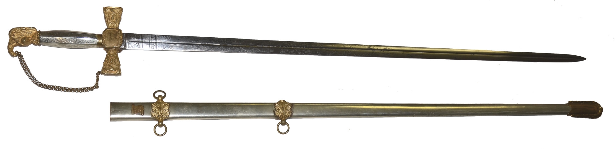 1851 PRESENTATION SWORD BY EMMET GUARDS TO CAPT. JAMES MCGRATH