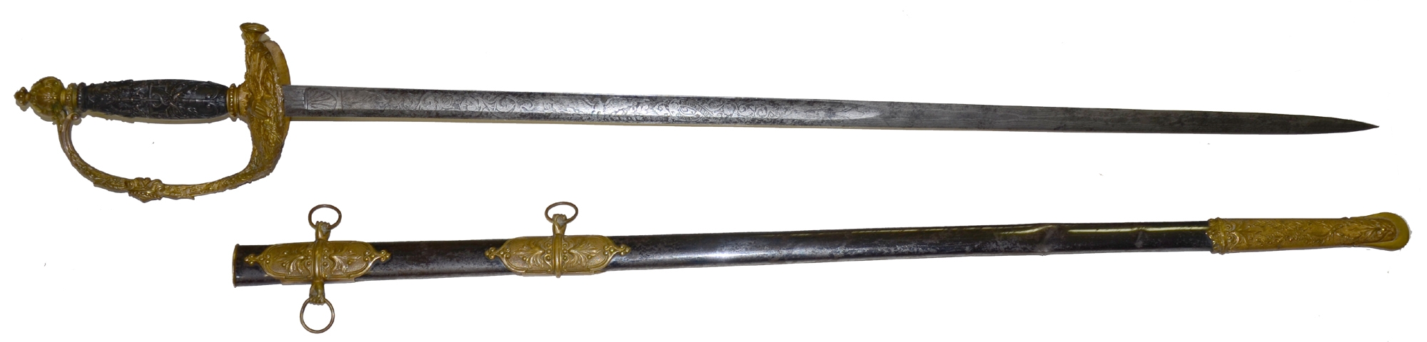 VERY HIGH GRADE MODEL 1840 GENERAL OFFICER’S SWORD DAMASCENE BLADE