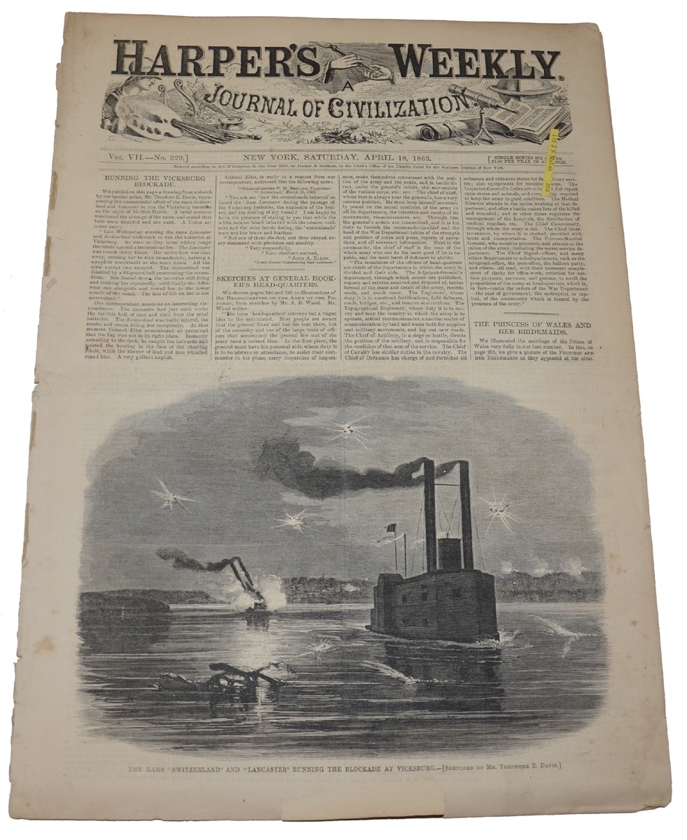 HARPER’S WEEKLY, NEW YORK, APRIL 18, 1863 – VICKSBURG