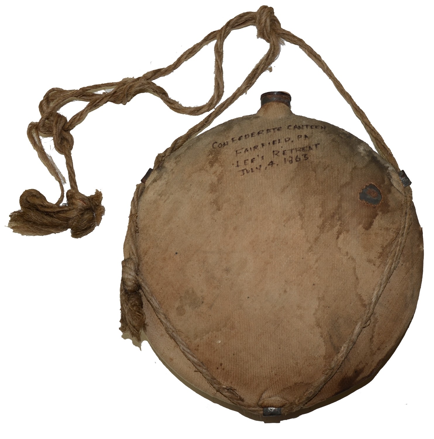 CONFEDERATE COPY OF MODEL 1858 SMOOTHSIDE CANTEEN WITH COVER