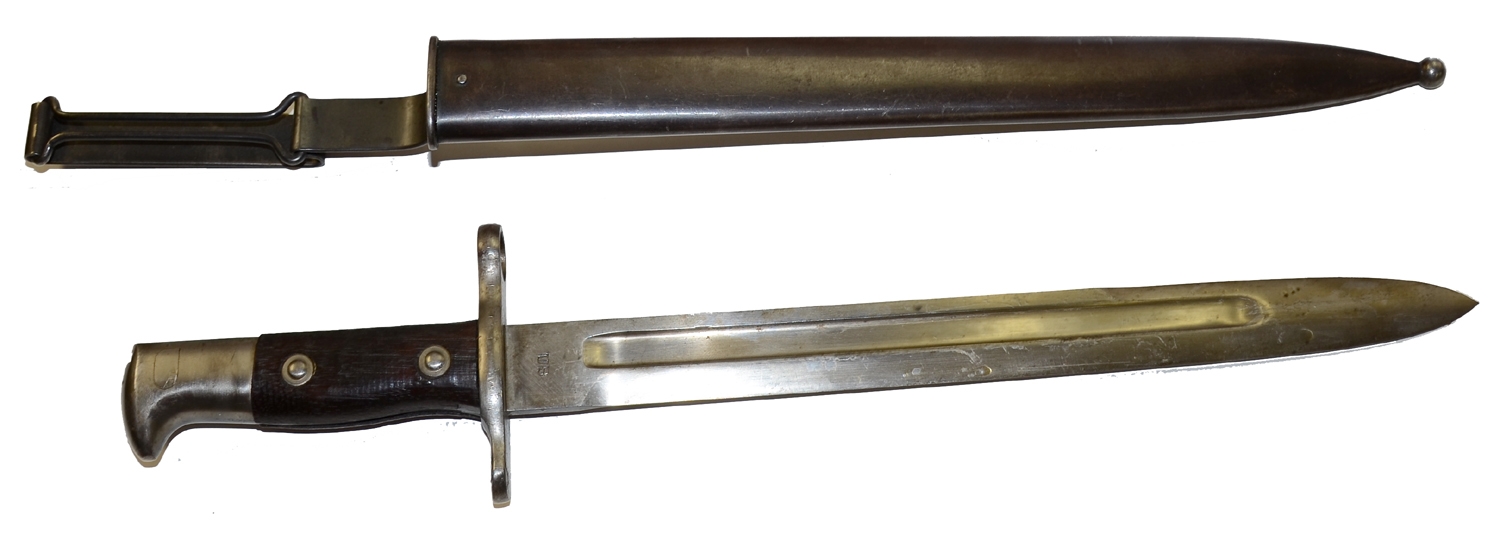 U.S. KRAG RIFLE BAYONET AND SCABBARD DATED 1900