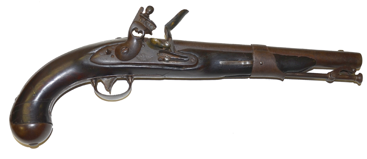 M1819 FLINTLOCK PISTOL, LOCKPLATE DATED 1822
