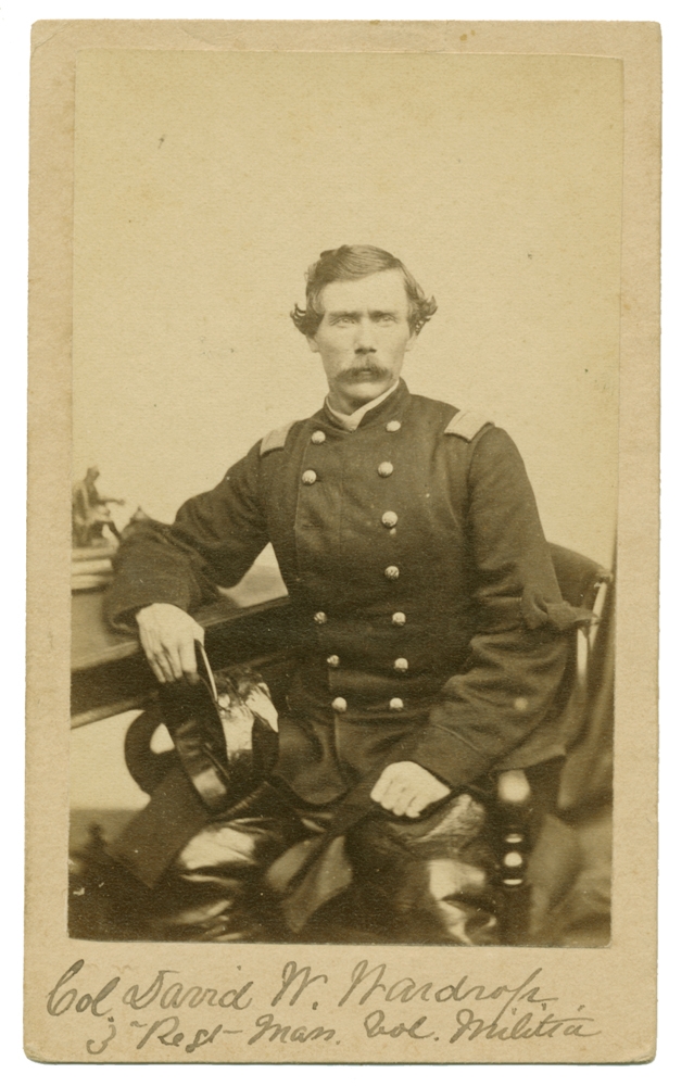 EXCEPTIONALLY CLEAR INK SIGNED SEATED VIEW OF 3RD MASSACHUSETTS & 99TH NEW YORK INFANTRY COLONEL