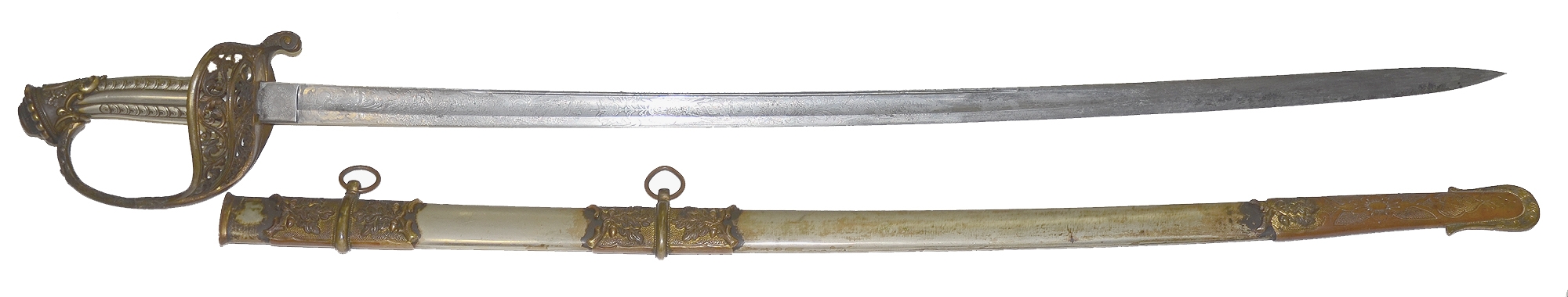 NON-REGULATION SILVER GRIPPED PRESENTATION SWORD BY SCHUYLER, HARTLEY & GRAHAM - LT. JAMES MOFFAT, 16TH NEW YORK CAVALRY