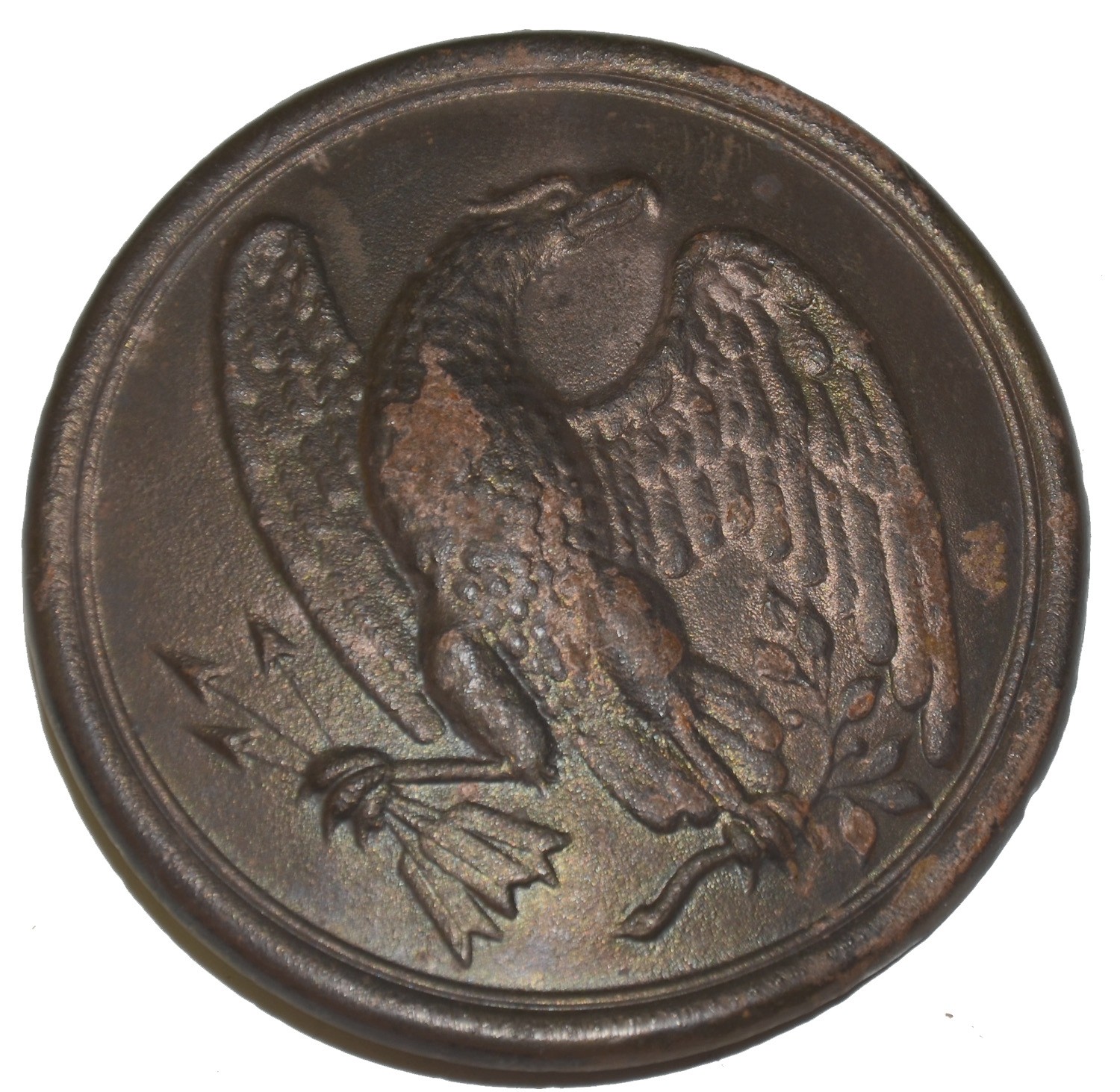 RELIC US M1826 EAGLE BREAST PLATE RECOVERED AT LOOKOUT MOUNTAIN, TN