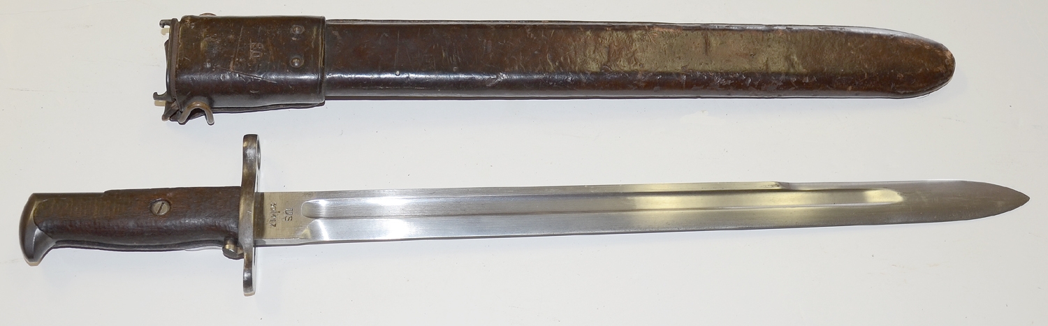 SPRINGFIELD M1905 BAYONET DATED 1908 AND 1905 (MODIFIED) SCABBARD