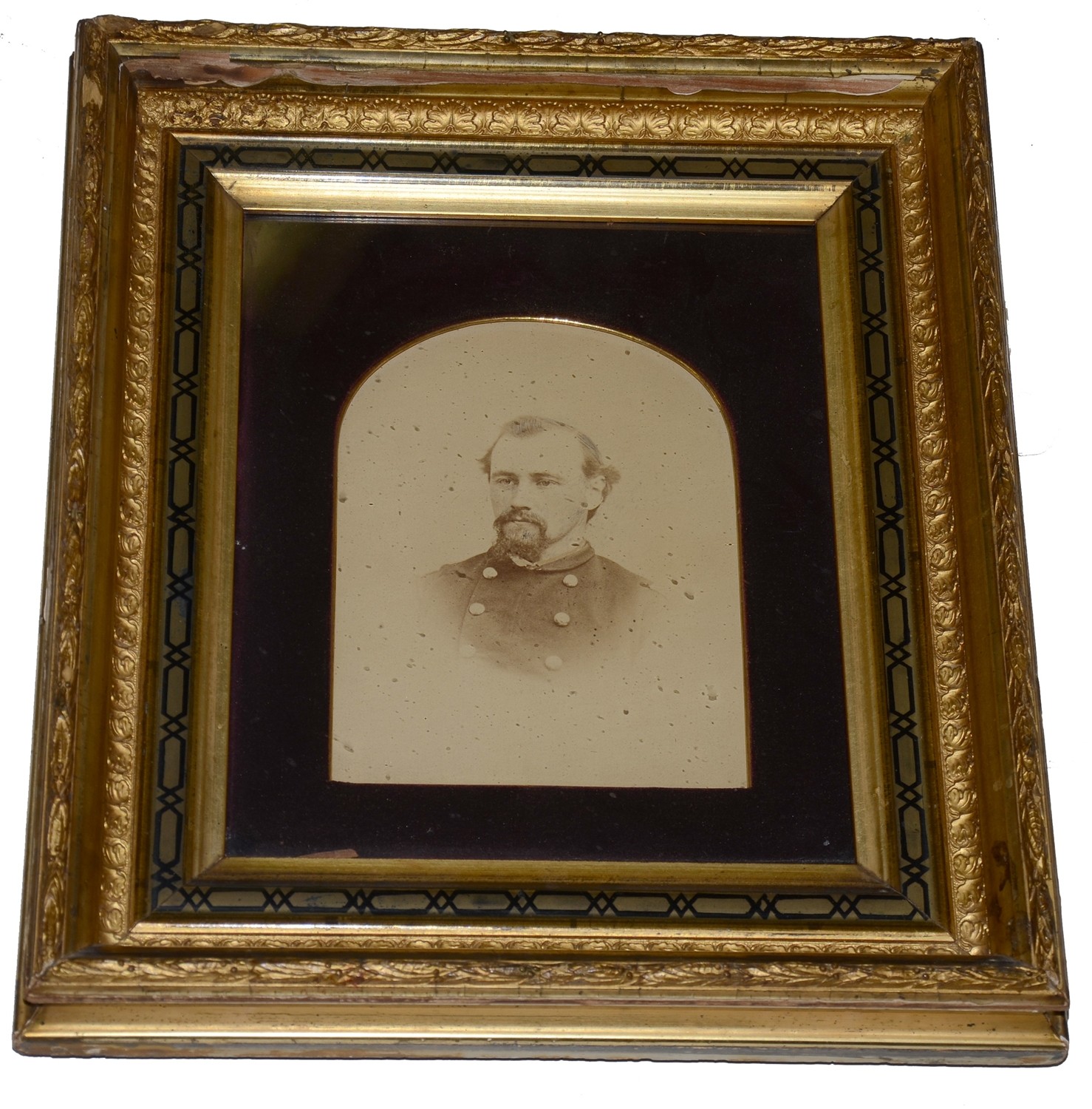 FRAMED ALBUMEN PORTRAIT OF BREVET COL. EDWIN A. GLENN, 198TH PENNSYLVANIA INFANTRY - KIA FIVE FORKS, VA, 4/1/1865