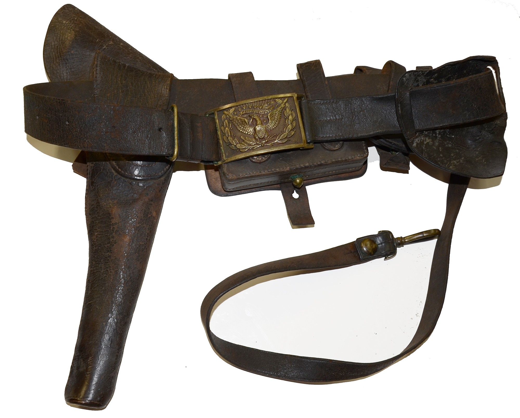 OFFICER’S BELT RIG AND SASH ATTRIBUTED TO 2ND WEST VIRGINIA CAVALRY LIEUTENANT
