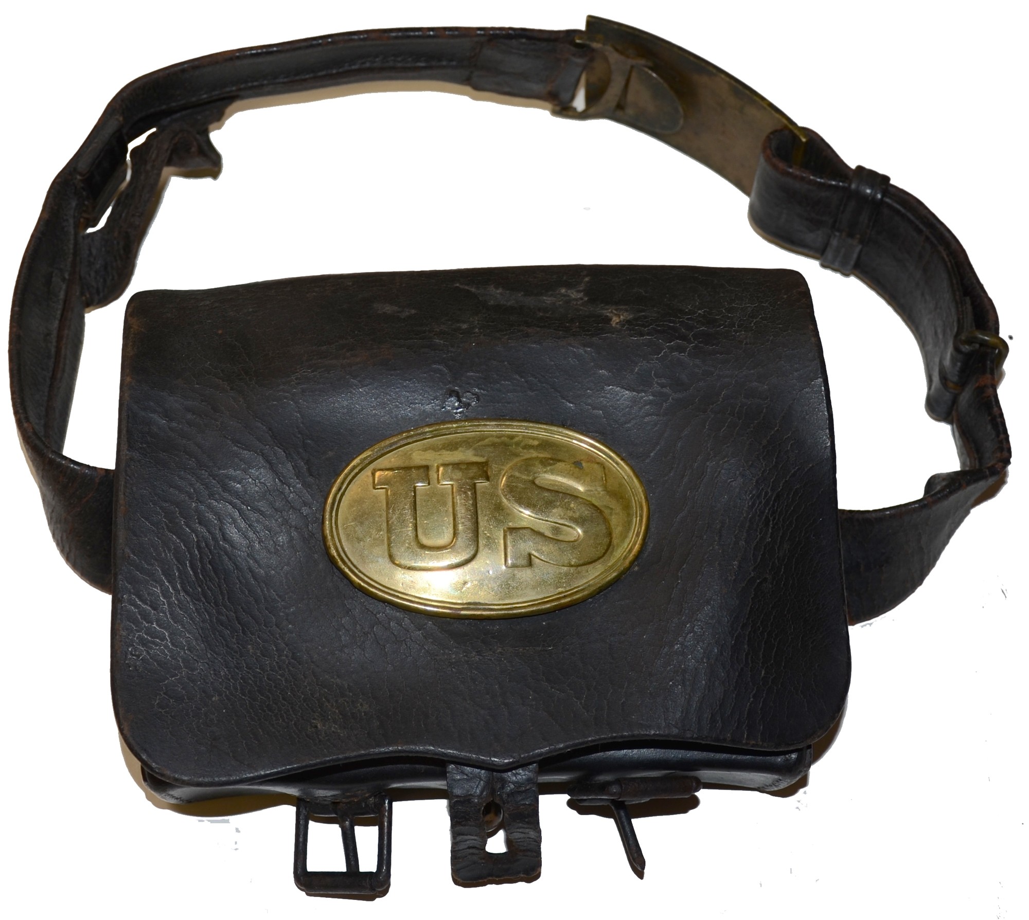 CARTRIDGE BOX AND OFFICER’S BELT IDENTIFIED TO 5TH VERMONT SOLDIER WHO WAS CAPTURED AT THE WILDERNESS