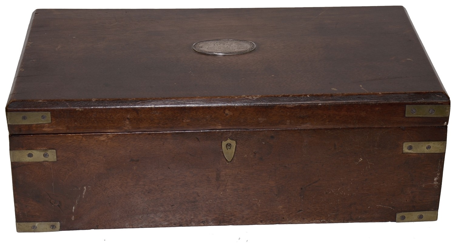 WRITING DESK WITH SILVER PRESENTATION PLAQUE, ID’D TO THE 15TH PENNSYLVANIA “ANDERSON” CAVALRY REGIMENT