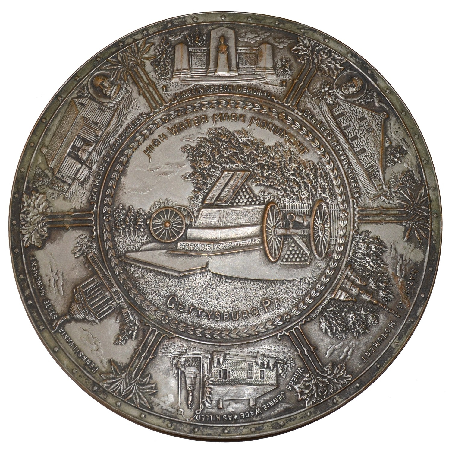 GETTYSBURG SOUVENIR POT METAL COASTER