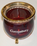 GETTYSBURG SOUVENIR RUBY FLASH GLASS CAULDRON POT