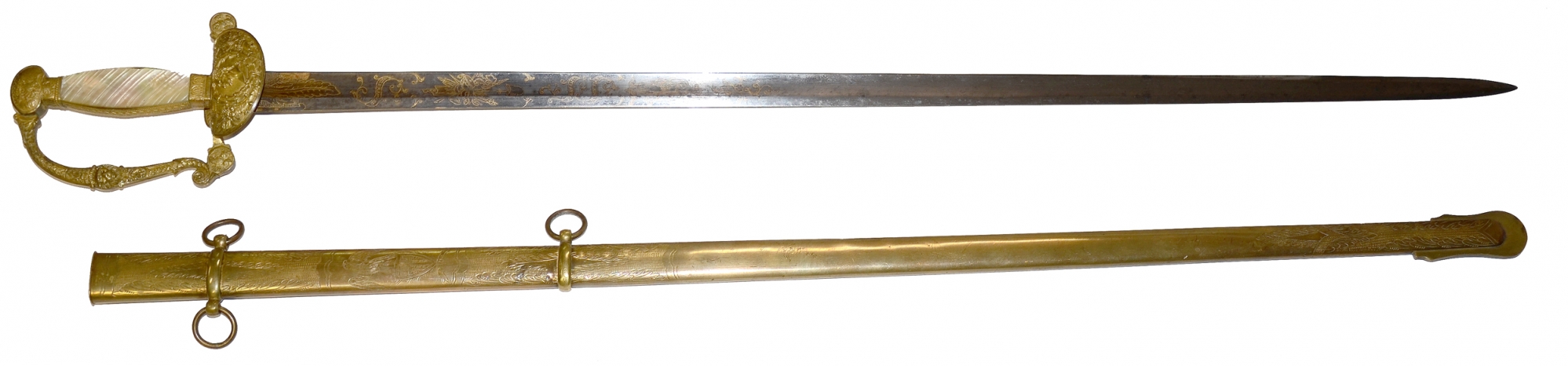 WAR OF 1812 ERA “AMERICAN INFANTRY” BLADE IN A DIPLOMATIC SWORD MOUNTING