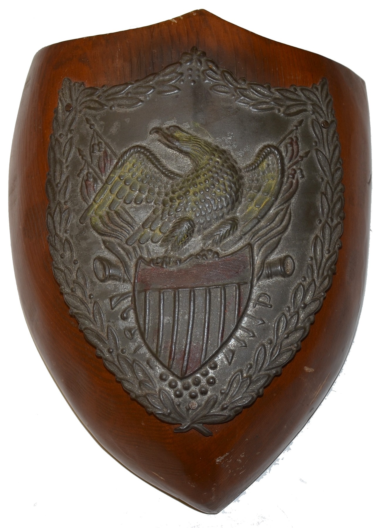 VOLUNTEER MILITIA TINNED IRON HAT PLATE CIRCA 1820-1835